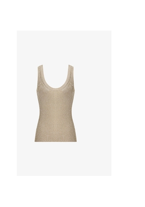 Womens Reiss Imogen Metallic Knitted Top