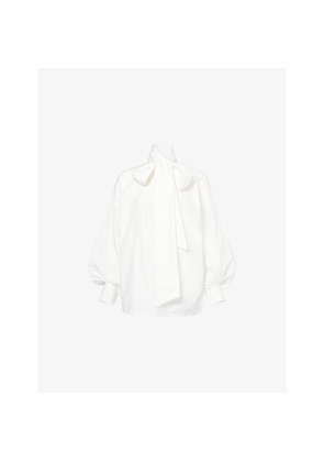 Womens Zimmermann Hypnotic Pussybow Cotton and Silk Top