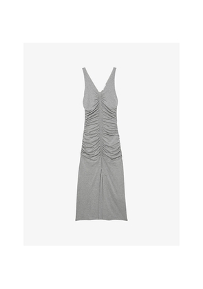 Womens Reiss Alessandra Ruched Stretch-Jersey Maxi Dress