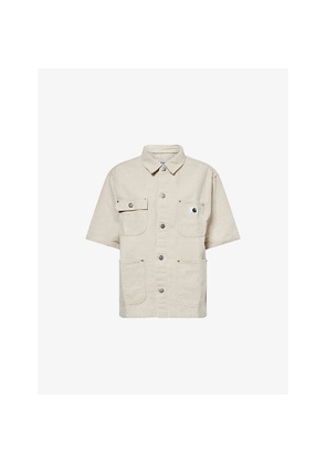 Womens Carhartt WIP Michigan Short-Sleeve Cotton-Linen Shirt