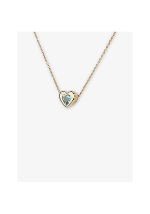 Womens Roxanne First Heart 14ct Yellow Gold and 0.25ct Topaz Necklace