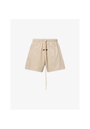 Womens Fear Of God Essentials Relaxed-Fit Logo-Patch Cotton Shorts