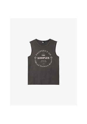 Womens The Kooples Logo-Print Regular-Fit Sleeveless Cotton T-Shirt