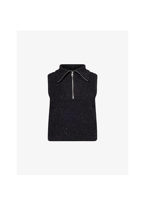 Womens Varley Hally Half-Zip Rib Cotton Knitted Vest