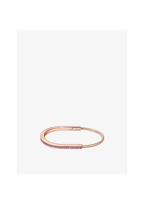 Womens Tiffany & Co Tiffany Lock Narrow 18ct Rose-Gold and 1.03ct Sapphire Bangle