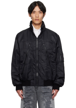 MM6 Maison Margiela Black Sports Bomber Jacket