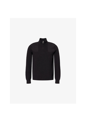 Mens Belstaff Bel Commande Quarter-Zip Knitted Cotton Jumper