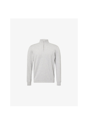 Mens Arne Half-Zip Funnel-Neck Knitted Jumper