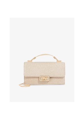 Womens Dune Skilled Rhinestone-Embellished Woven Top-Handle Bag