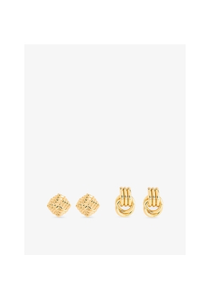 Womens Heaven Mayhem Mini Knot Brass Stud Earring Set