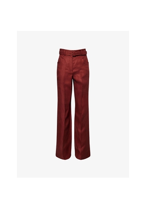 Womens Gabriela Hearst Norman Wide-Leg Linen Trousers