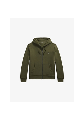 Mens Polo Ralph Lauren Polo-Pony Embroidered Double-Knit Cotton-Blend Hoody