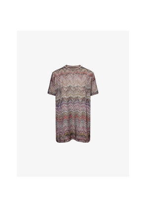 Womens Missoni Chevron Short-Sleeve Sequin-Knit T-Shirt