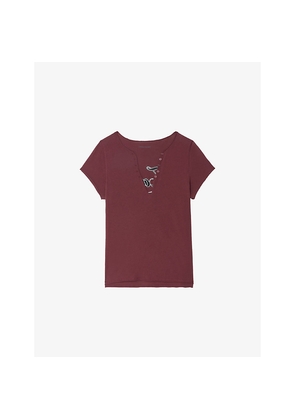 Womens Zadig&Voltaire Tuni Short-Sleeved Cotton-Jersey T-Shirt