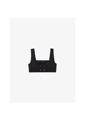 Womens Reiss Dee Lace-Up Bikini Top