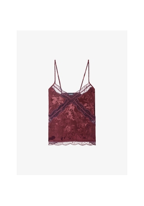 Womens Zadig&Voltaire Cishi Lace-Trim Silk Camisole