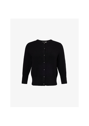 Womens Vince Regular-Fit Round-Neck Stretch-Wool Blend Cardigan