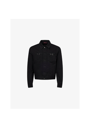 Mens Gucci Horsebit-Buckle Long-Sleeve Denim Jacket