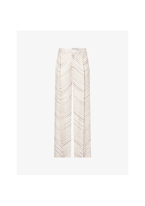 Womens Missoni Chevron Wide-Leg Woven Trousers