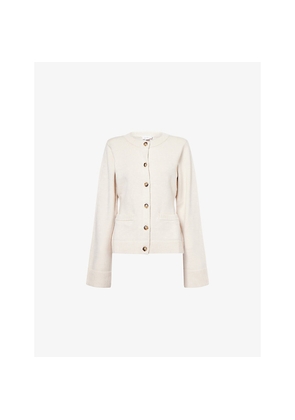 Womens Good American Round-Neck Button Knitted Cardigan