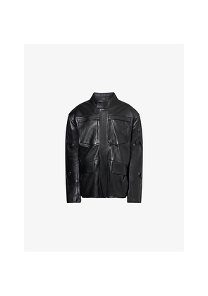 Mens Vetements Layered Relaxed-Fit Leather Jacket