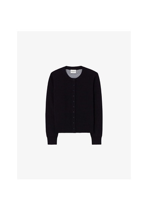 Womens Claudie Pierlot Round-Neck Knitted Wool-Blend Cardigan