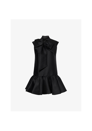 Womens Zimmermann Hypnotic Bow Wool and Silk Mini Dress