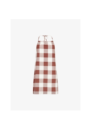 Womens Posse Callie Gingham-Print Cotton Mini Dress