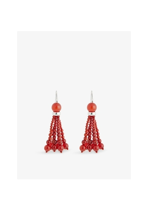 Womens Le Sundial Venice Opera Sterling-Silver and Carnelian Drop Earrings