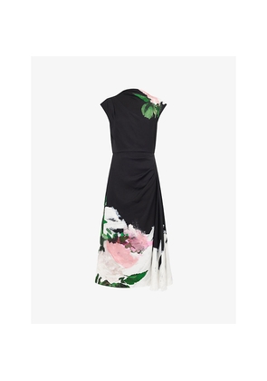 Womens Erdem Floral-Embroidered Cocktail Cloque Jacquard Midi Dress