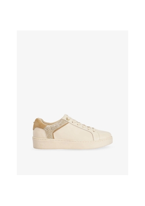 Womens Dune Elli Leather Low-Top Trainers