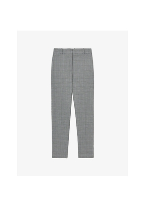 Womens Reiss Brooklyn Checked Slim-Fit Woven Trousers