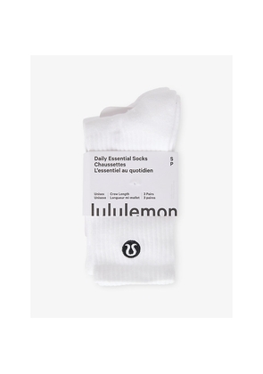 Womens Lululemon Branded Pack Of Three Cotton-Blend Socks