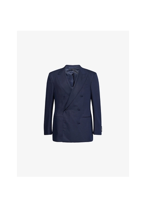 Mens Dunhill Double-Breasted Long-Sleeve Silk Jacket