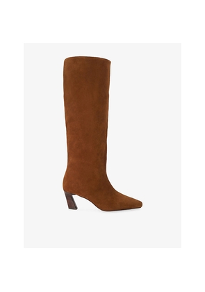 Womens Dune Selinni Suede Heeled Knee-High Boots