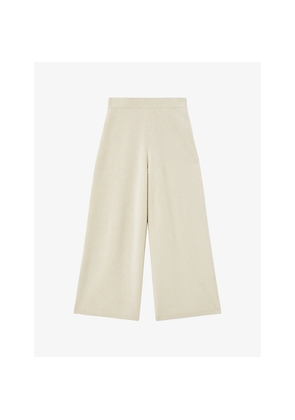 Womens Joseph Wide-Leg Cropped Wool-Blend Culottes
