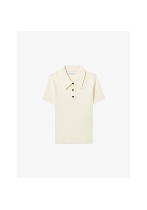 Womens Claudie Pierlot Short-Sleeved Ribbed Knitted Polo Shirt