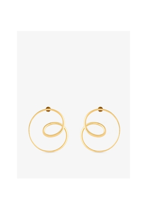 Womens Misho Swirly 24ct Yellow Gold Plated Bronze Hoop Earrings