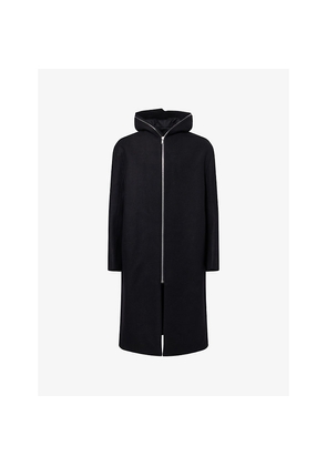 Mens Rick Owens Gimp Zipped-Neckline Wool Coat