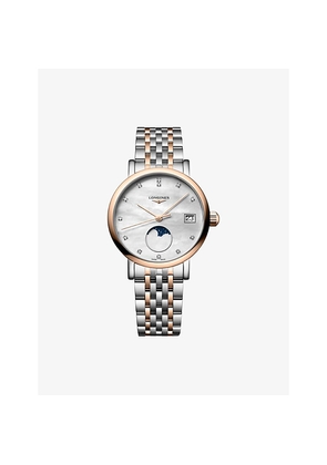 Mens Longines L4.330.5.87.7 Elegant Collection Moonphase 18ct Rose-Gold, Stainless-Steel and 0.040ct Diamond Quartz Watch