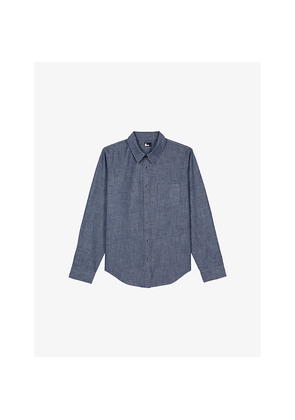 Mens The Kooples Yoke-Detail Patch-Pocket Denim Shirt
