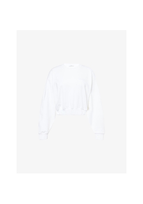 Womens Givenchy Logo-Patch Cropped Cotton-Jersey Sweatshirt