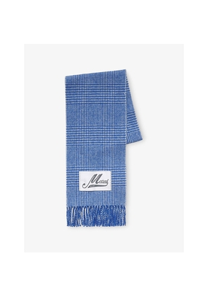 Womens Marni Checked Wool-Blend Scarf