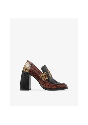 Womens Jimmy Choo Tylor 95 Triple Snake-Embossed Leather Loafers