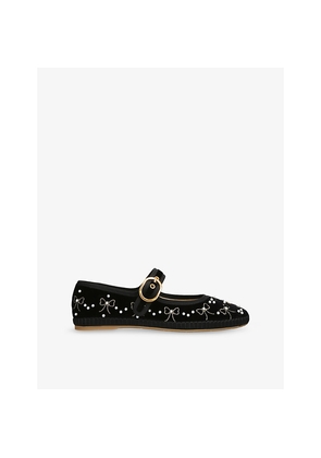 Womens Valentino Garavani Endouce Velvet Mary Jane Flats