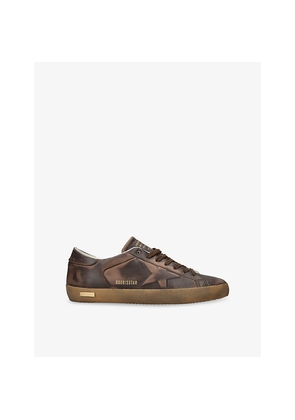 Mens Golden Goose Men's Super-Star Leather Low-Top Trainers