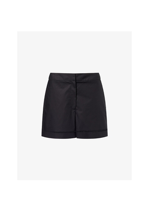 Womens Theory Eyelet Cotton Poplin Shorts