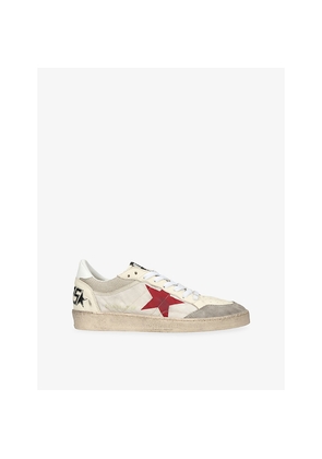 Mens Golden Goose Men's Ball Star Leather and Woven Low-Top Trainers