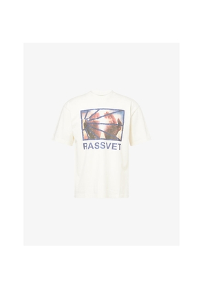 Mens Rassvet Logo Graphic Print Cotton T-Shirt