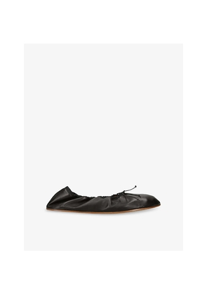 Womens The Row Round Leather Ballet Flats